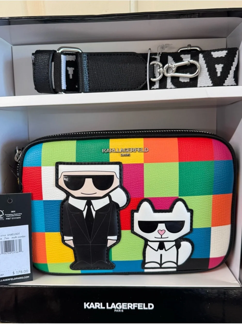 Karl Lagerfeld Multicolor Graphic Camera Bag - Picture 2 of 4